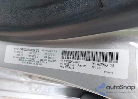 2015 Chrysler 200 S z USA, uszkodzony, nr VIN 1C3CCCDGXFN544003